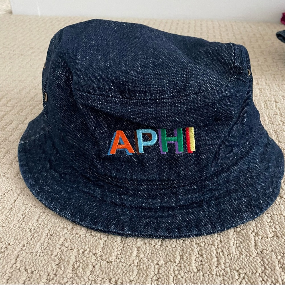 Alpha Phi Denim Embroidered Bucket Hat